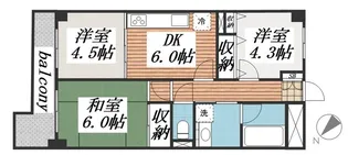 ライオンズマンション稲毛第2【3階】の間取り