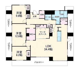 レジデンス鈴木【1201号室】の間取り