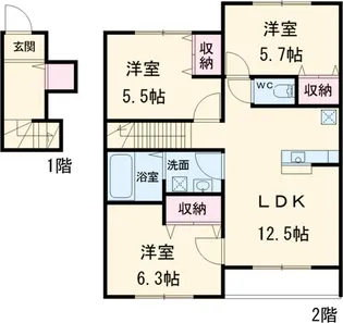 プラサートハウス【2階】の間取り