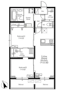 OTTO FLATS【2階】の間取り