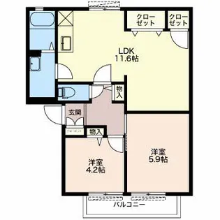 ディアス門池B【2階】の間取り