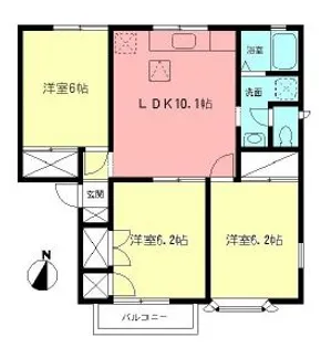 グリーンシルクⅡ【2階】の間取り