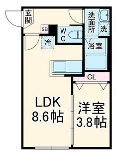 Contel 湊町【3階】の間取り