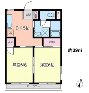 イソマ第2ハイツ【1階】の間取り