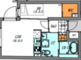 LUORE大山【102号室】の間取り