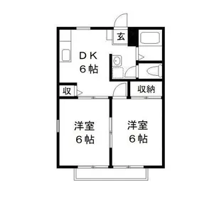サンライズ D棟【201号室】の間取り