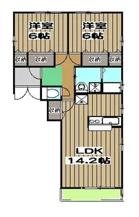 コンフィアンサ桂【201号室】の間取り