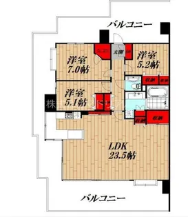 レーベンスクエア藤沢プレイジアム【307号室】の間取り