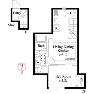 ウッドクレスト荒川レジデンス【2階】の間取り