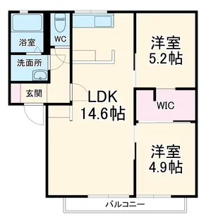 パラシオン日永C【202号室】の間取り