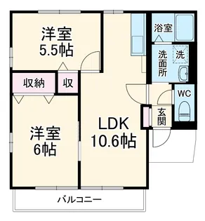 シェル大津A【201号室】の間取り