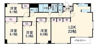 ウエルネス宝寿【4階】の間取り