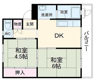 ビレッジハウス検見川6号棟【505号室】の間取り