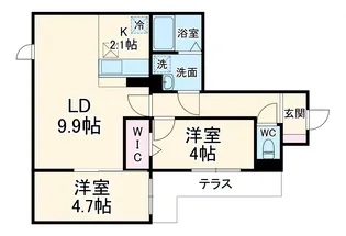 デュエット横浜高田【1階】の間取り