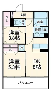 デュエット横浜高田【3階】の間取り