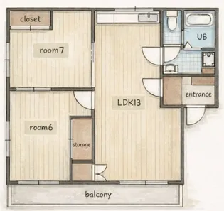 コーポソメヤ【202号室】の間取り