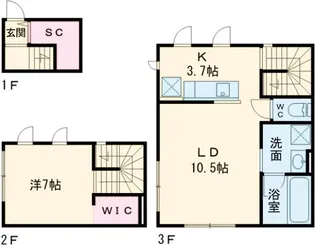 Ti Hus中延【02号室】の間取り