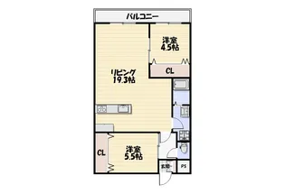 総建みどりハイム【8階】の間取り