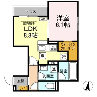 グレイスフルコート雅【1階】の間取り