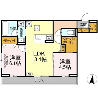 グレイスフルコート雅【1階】の間取り