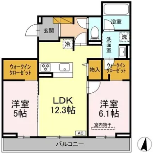 グレイスフルコート雅【2階】の間取り