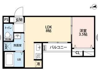 robot home 高畑Ⅲ【202号室】の間取り