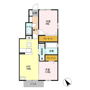 アーク・ド・ルミエール【1階】の間取り