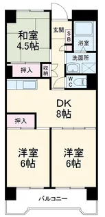 ビレッジハウス笠寺タワー1号棟【8階】の間取り