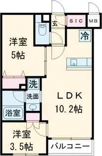 デュオフラッツ千歳船橋【2階】の間取り