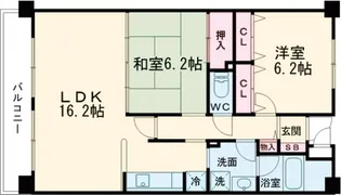 インペリアル大賀【Ⅱ-707号室】の間取り