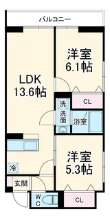 NOBLE RAFFINER東大宮【2階】の間取り