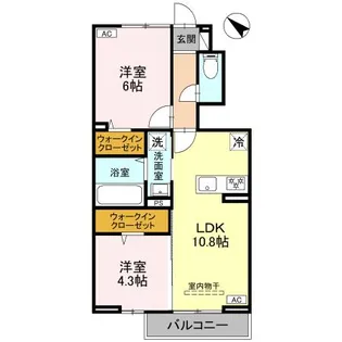 CLASSEUM桶川泉Ⅲ【102号室】の間取り