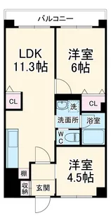南浦和クイーンコーポC棟【5階】の間取り
