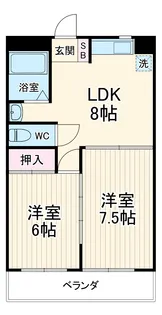 コーポ第2みどり台【1階】の間取り
