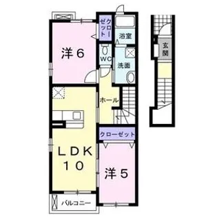 サンパティークB【2階】の間取り