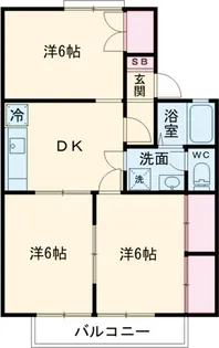 セジュールナカミカワB【2階】の間取り