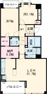 ライオンズスクエア用賀【10階】の間取り