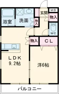 コンソラトゥール【2階】の間取り