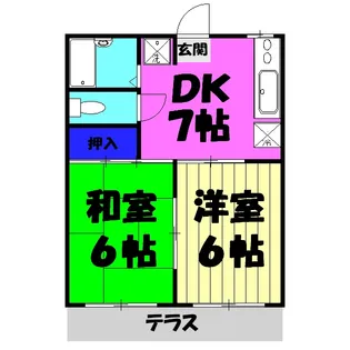 コスモハイツ松本Ⅱ【2階】の間取り