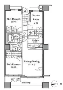 ザ・レジデンス本牧横浜ベイサイド【5階】の間取り