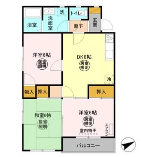 スカイハイツ諏訪【1階】の間取り