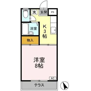 マルマツハイツB【1階】の間取り