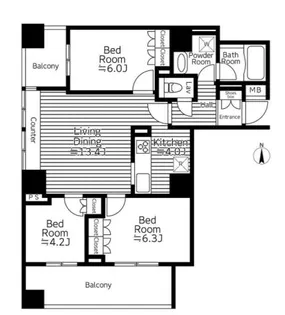 アクシア八王子【20階】の間取り