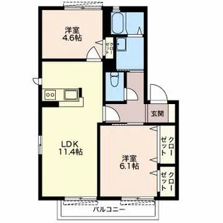 ロイヤルプラムガーデン【D202号室】の間取り