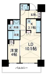 ローレルタワー堺筋本町【20階】の間取り