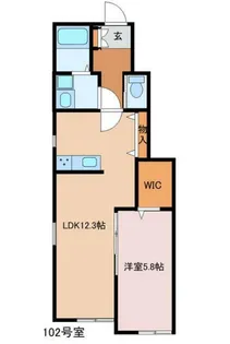 カーム宮久保A【0102号室】の間取り