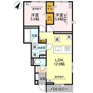 ベルヴィル【101号室】の間取り