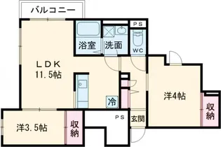アリビオ五反野【1階】の間取り