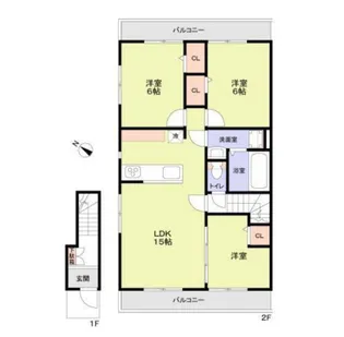 フォレストヴィラ所沢中富【2階】の間取り