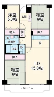 グリーンハイム弥生台B地区11号棟【504号室】の間取り